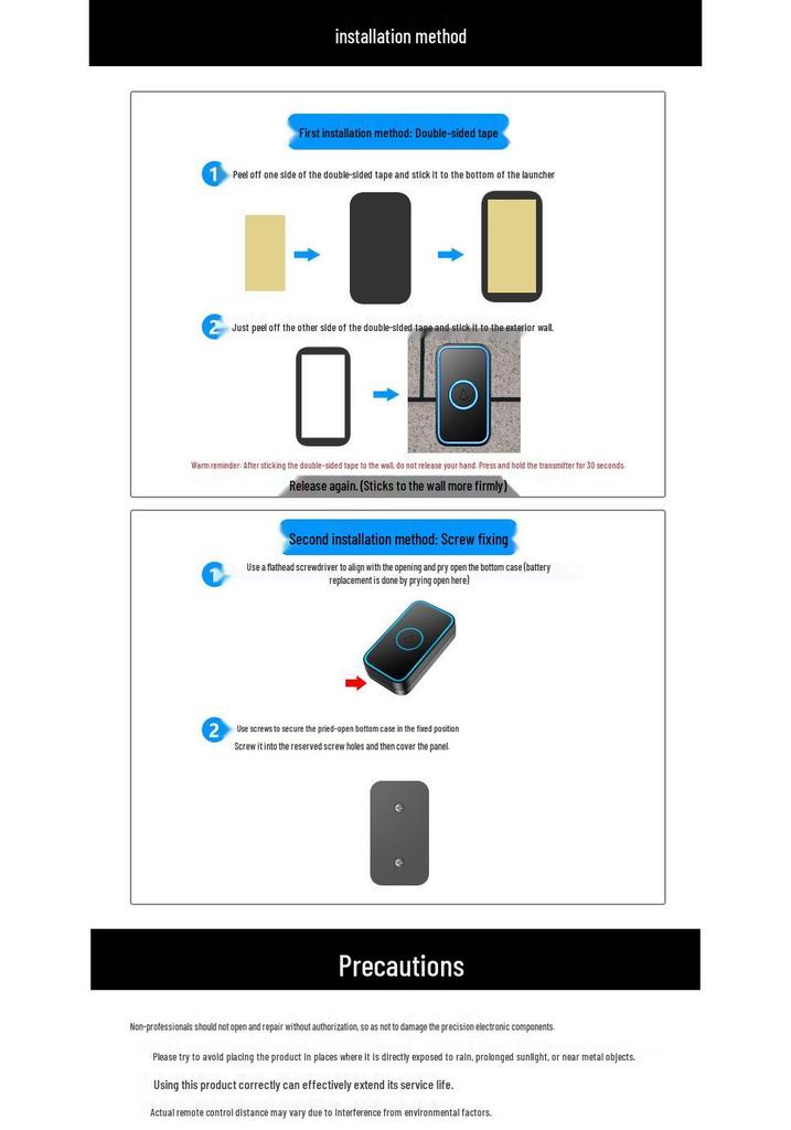 Ultra-Long Range Wireless Remote Doorbell Chime with Elderly Paging Function