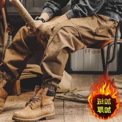 Men's Heavyweight Retro Overalls - Autumn/Winter Loose Fit, Thickened and Cuffed with Plus Velvet.