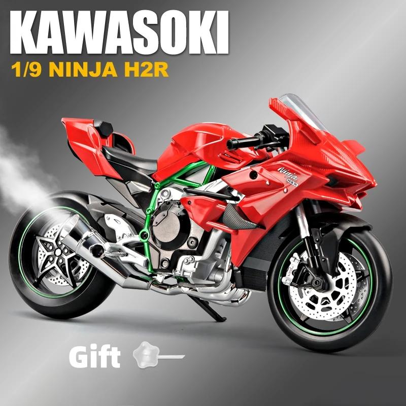 Spray 1:6  Ducati V4S 1/9 H2R Racing Motorcycle Alloy Diecast Model Car Sound And Light Dynamic Ornaments Decoration Collection