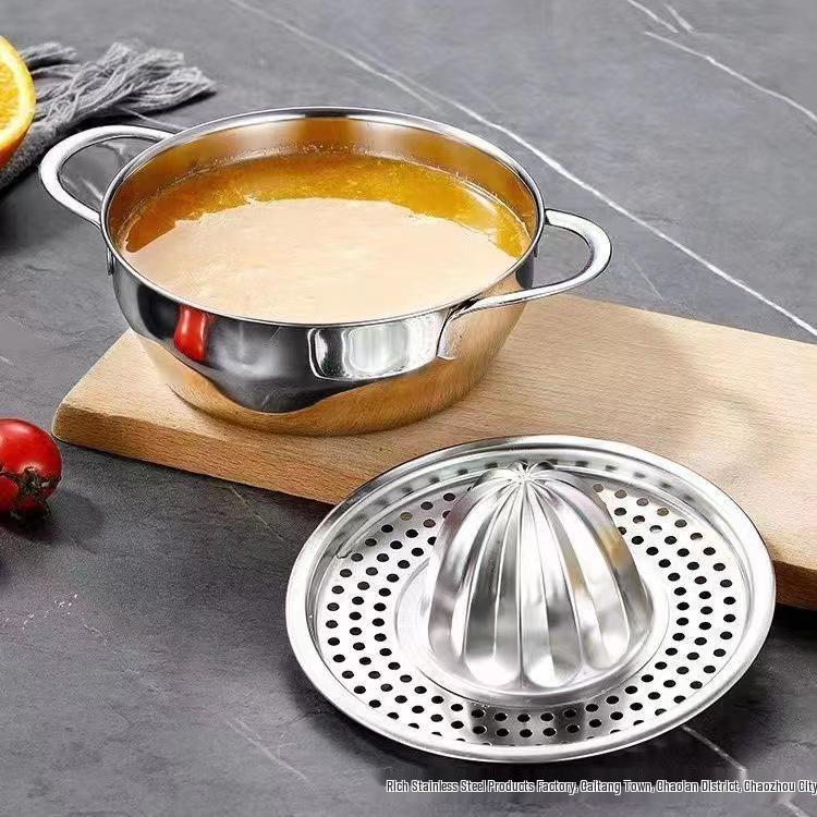 Stainless Steel Manual Juicer with Filter for Citrus and Small Pot for Noodles