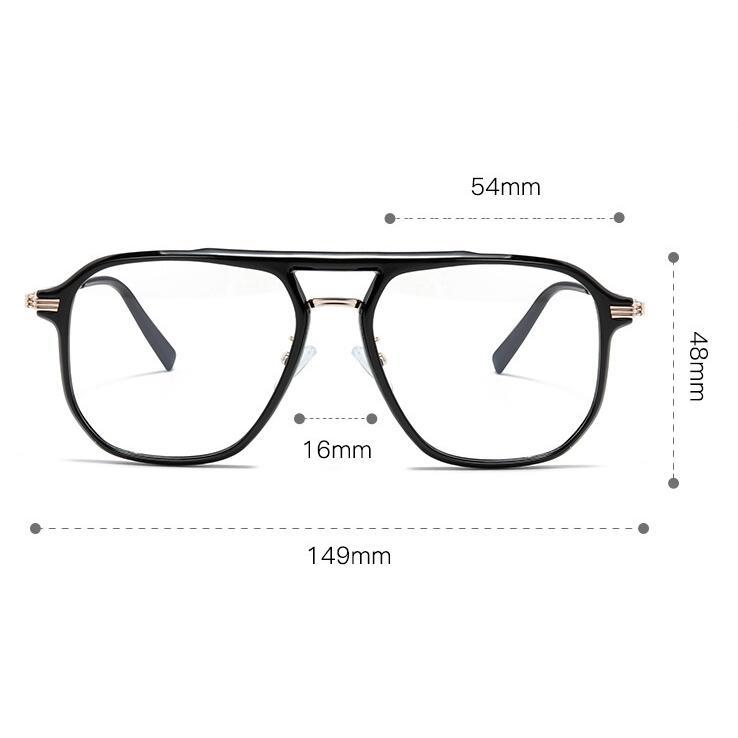 Double Beam Blue Light Blocking Nearsighted Glasses TR90 Square Prescription With Cylinder -0 5 To -6 For Women Men