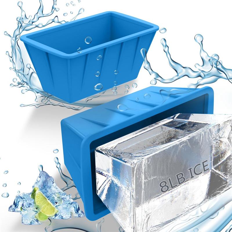 ABWR-Extra Large Ice-Cube Molds 4Pack Silicone Ice Block Molds For Ice Plunge Tub, Reusable Ice-Cube Trays For Freezer