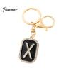 26 Alphabet Charm A-Z Rhinestone Letter Keychain, Zinc Alloy Capital Keyring, Plated for Handbags and Backpacks Decorative Key Accessory
