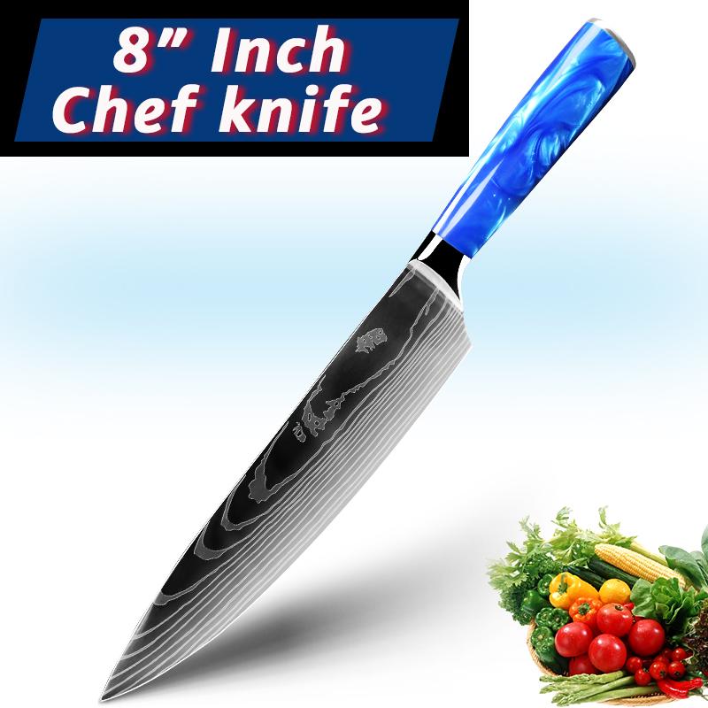 7CR17 High Carbon Stainless Steel Chef's Knife Japanese Kitchen Knife Damascus Boning Knife