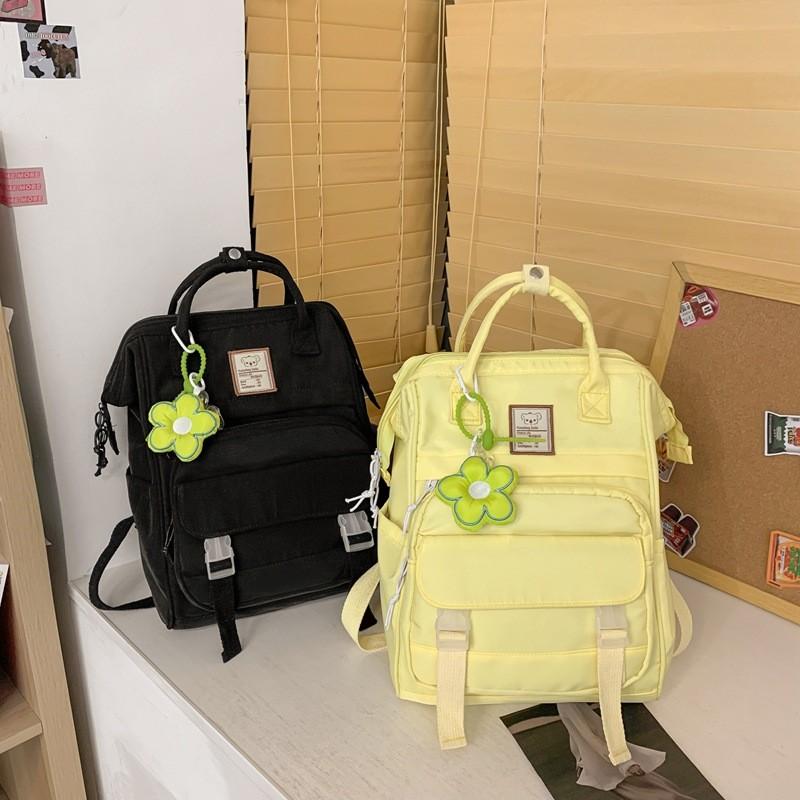 Color Solid Simple Letter Pattern Student Backpack For School And Daily Use