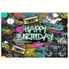 1 Stück 7x5ft Graffiti 80er 90er Hintergrund - Urban Retro Geburtstagsfeier Dekoration für Hip Hop Rock Thema - Kuchen Tisch Banner & Foto Booth Requisiten