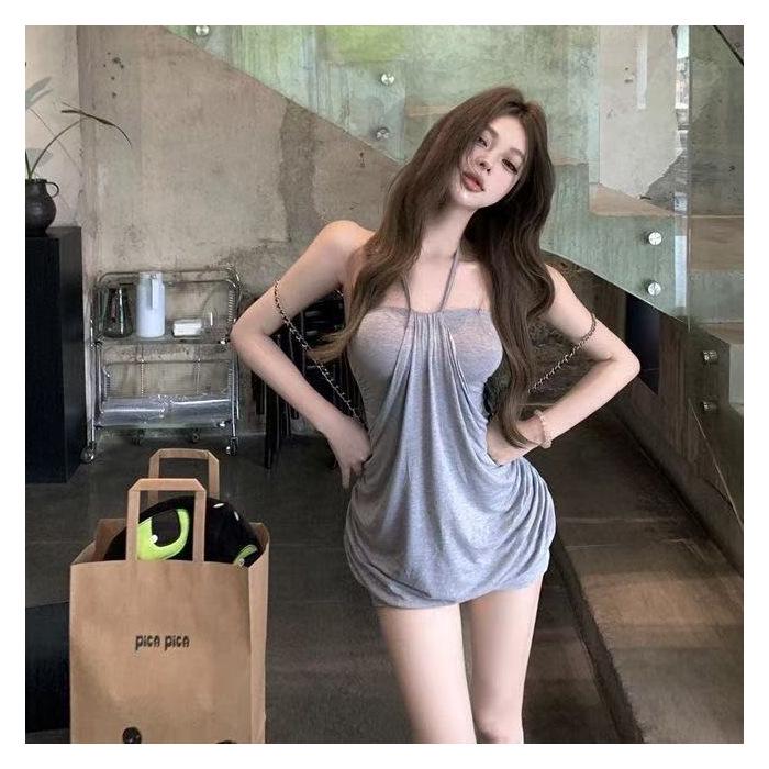 Vestido Mini Bodycon de Hombros Descubiertos de Moda - Estilo Veraniego Ceñido a la Cintura para Mujer