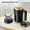 Magnetic Stirring Cup For Coffee Milktea Quick Electric Mixing LCD Temperature Display Mixer Mug with Detachable Base  Black
