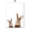 Autumn Rabbit Tail Nursery Wall Art Canvas Painting Nordic Animals Bunny Posters And Prints Pictures Baby Kids Room Home Decor