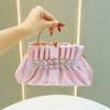 Pu Clutch Bag For Women With Embellished Rhinestones And Folded Design For Evening Events