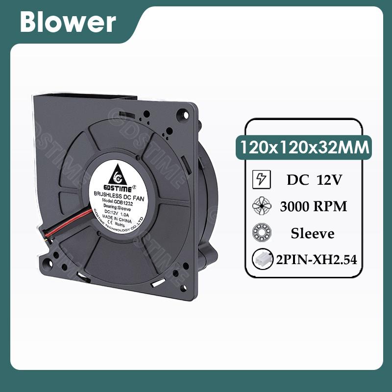 Gdstime 120MM Fan 24V DC Brushless Centrifugal Turbo Blower 120MM*32MM Dual Ball Cooler for BBQ Grill,Industrial Cooling