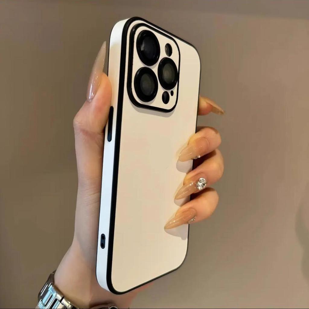 PU Leather Phone Case For iPhone 16 15 14 Plus 13 12 11 Pro Max Lens Protection Soft Silicone Bumper Shockproof Matte Cover