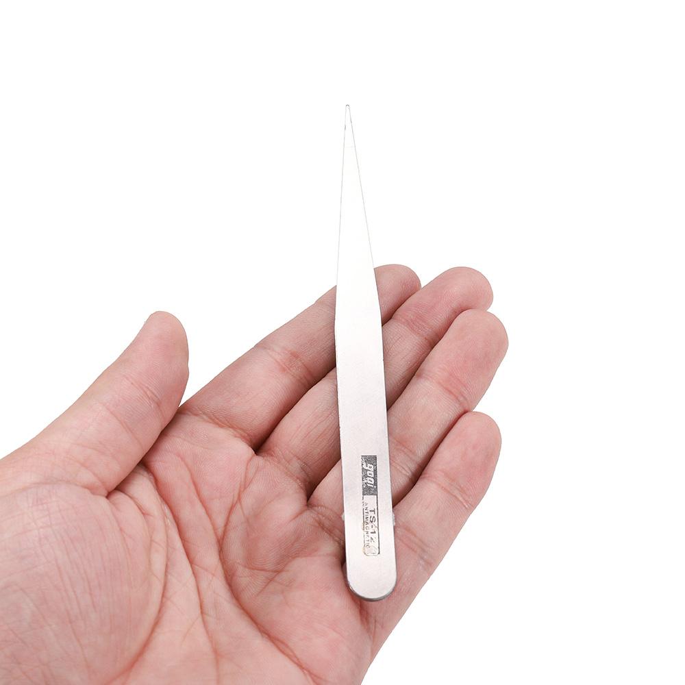 2pcs/lot Good Quality Anti-static Set Bend Straight Tweezers Set Stainless Steel for Jewerly Making Tools