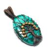 Tree Of Life Malachite Pendant,999 Copper Wire Wrapped Pendant Jewelry. Gift For Women Handmade Pendant Gemstone Jewelry