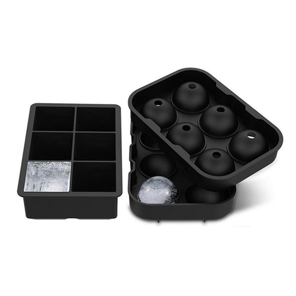 6 Grids Ice Cube Tray Easy Release Silicone Ice Cube Mold for Freezer Whiskey Cocktails