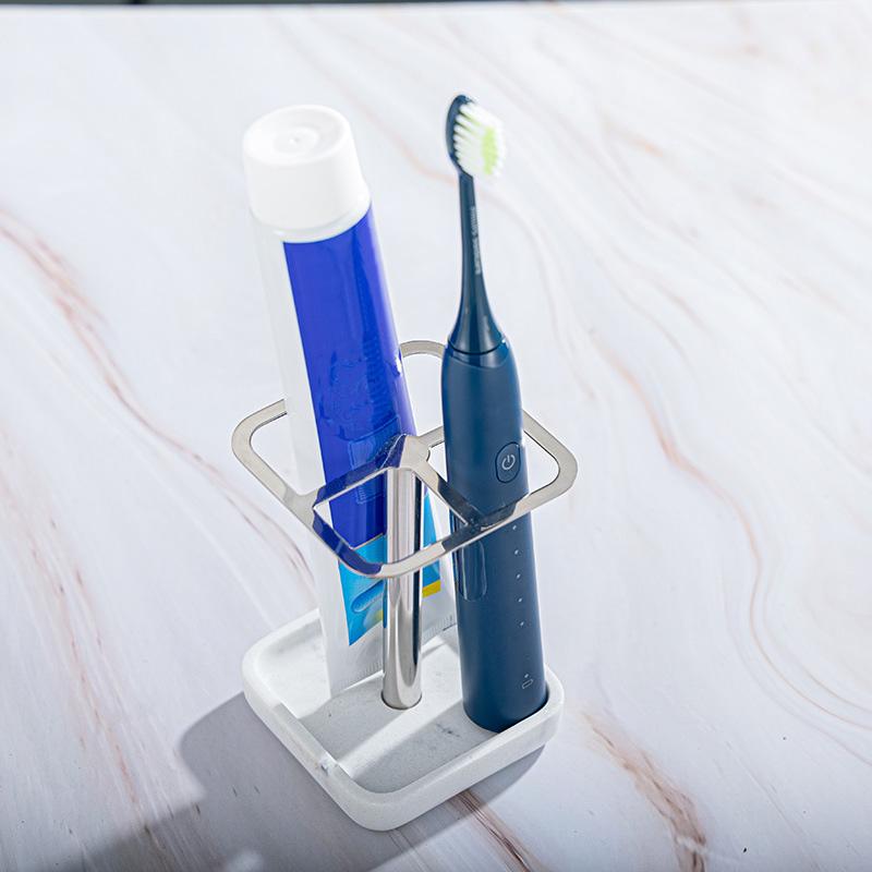 Toothbrush Holder Easy Installation 304 Stainless Steel Compact Rustproof Stylish Toothpaste Organizer for Bathroom for Hotel