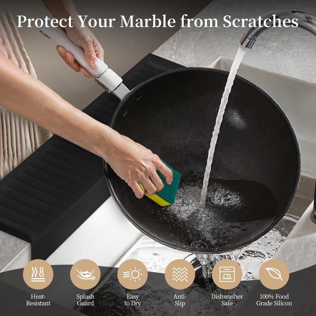 Kitchen Bathtub Sink Edge Silicone Water Baffle Cuttable Prevent Splashing Water Barrier