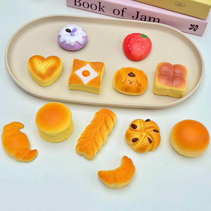 Butter Bread Squishy Stress Toy Slow Rebound Squeeze Soft Sensory Toy Anxiety Vent Stress Ball Simulated Food Toys For Kids Gift