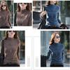 Women's 3XL Top Black German Velvet Turtleneck Plus Velvet Bottoming Shirt Autumn and Winter Versatile Thickened Long-sleeved T-shirt