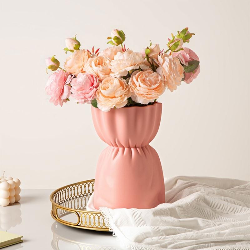 Modern Plastic Vases Decorative Bouquet Shape Flower Arrangement Container For Various Interior Styling Themes Decors