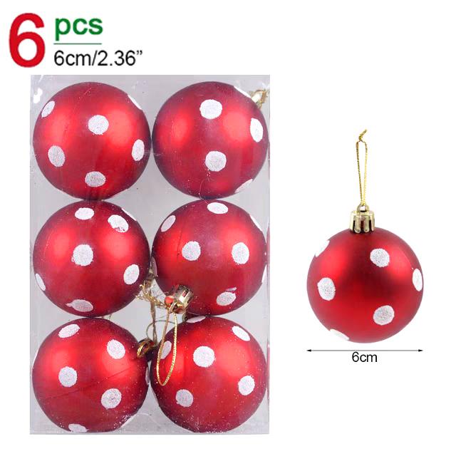 

6cm Electroplated Christmas Balls Set Xmas Tree Pendant Christmas Ball Hanging Ornament for DIY New Year Party Home Decoration 6pcs(1 box)