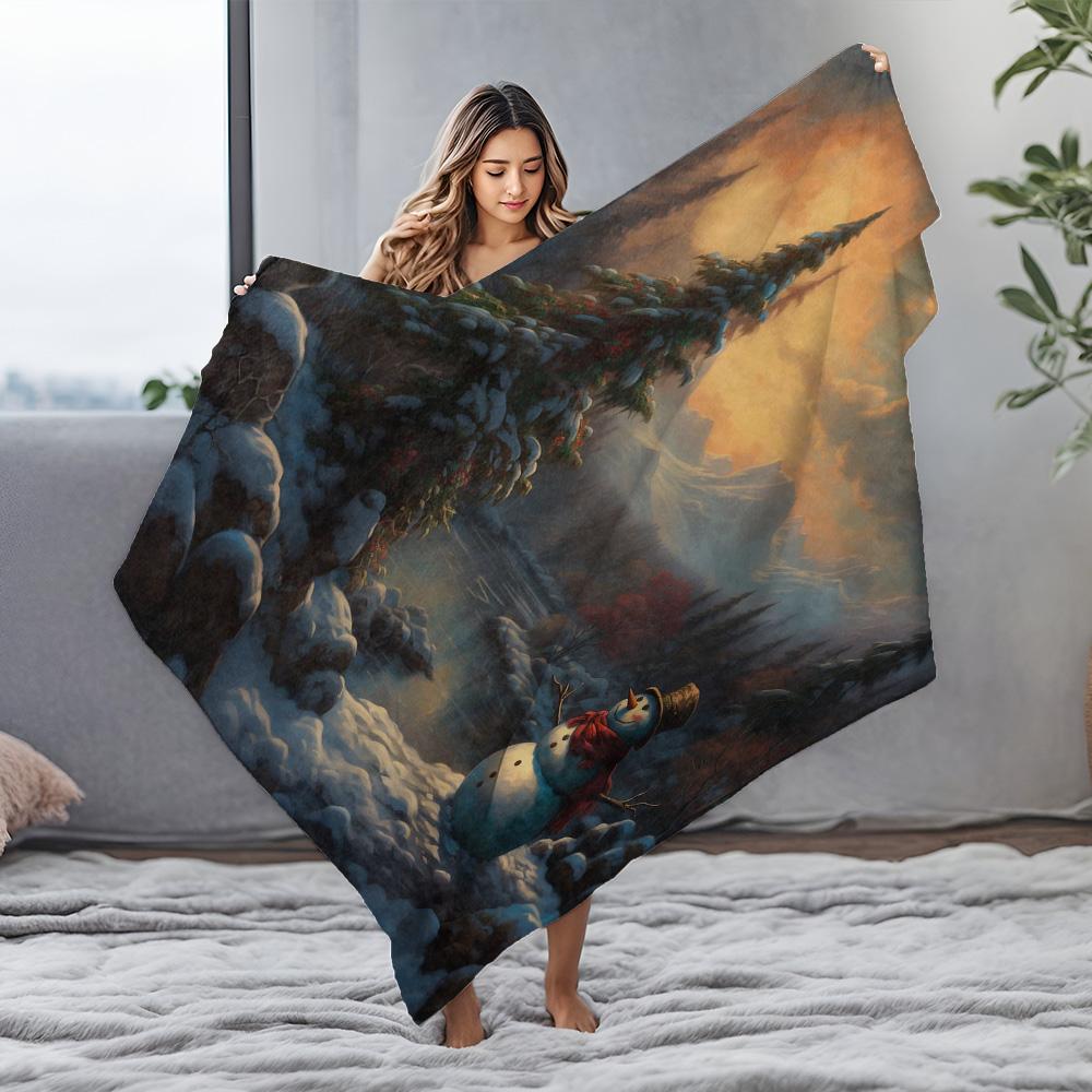 Tuniu Winter Snow Blanket for Sofa Bed Room Decorative Throw Soft Warm Cozy Cushion Cover