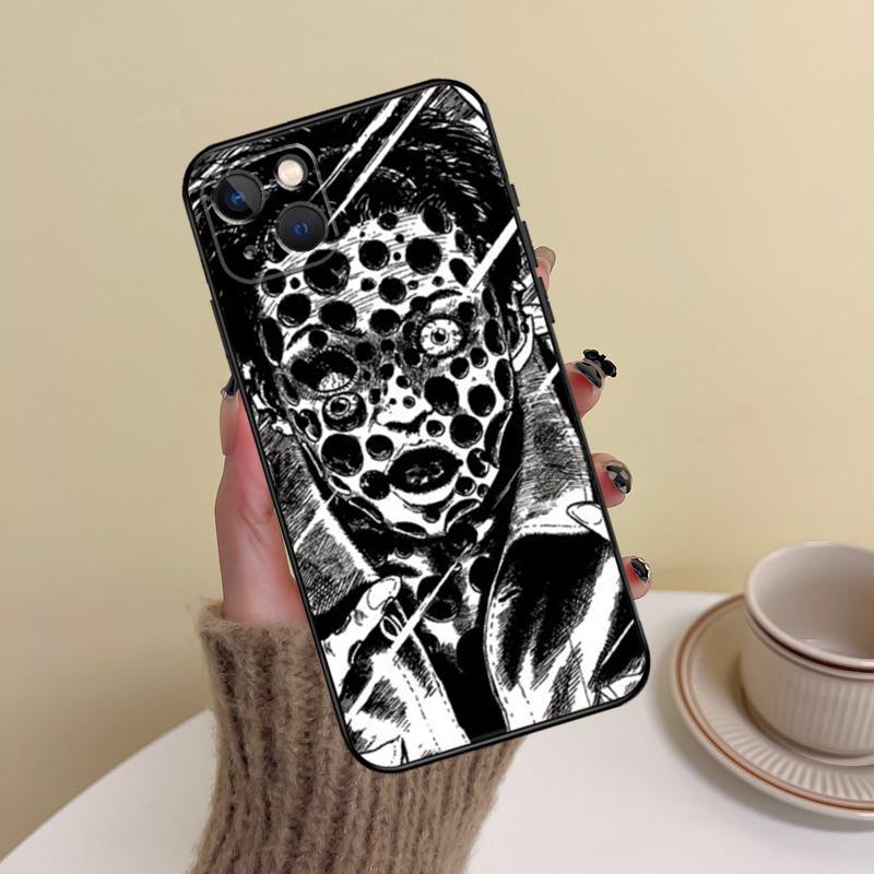Horror Manga Style Phone Case For iPhone 17 Pro Max 14 13 12 11 15 16 Pro Max mini Plus 16e 17 Air Cover Funda