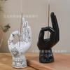 Ny resin Yin och Yang handflata ljusstake och rökelsekar staty prydnad handflata rökelse ljus staty