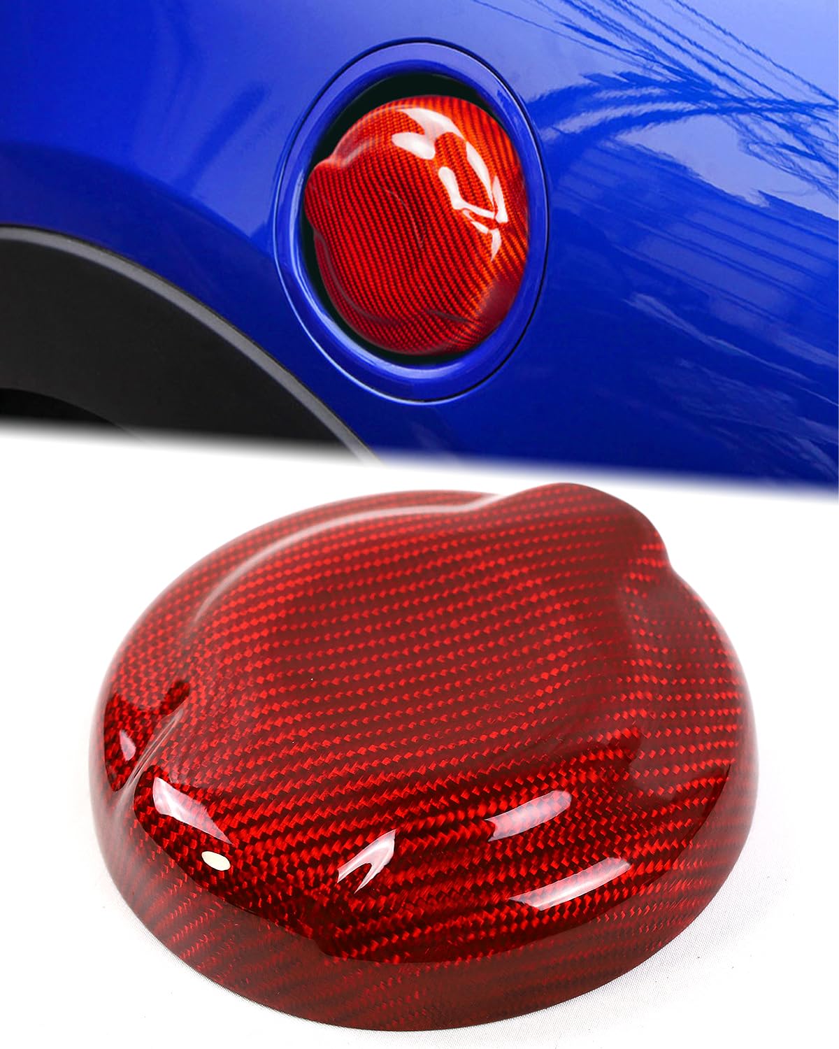 

fit for F55 5Door F56 3Door F57 Convertible Carbon Fiber Fuel Tank Trim Cap (Red)