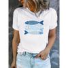 T-shirt da donna estive a maniche corte stampate, alla moda e casual, lavabili in lavatrice, vestibilità comoda, stampa piatta 2D