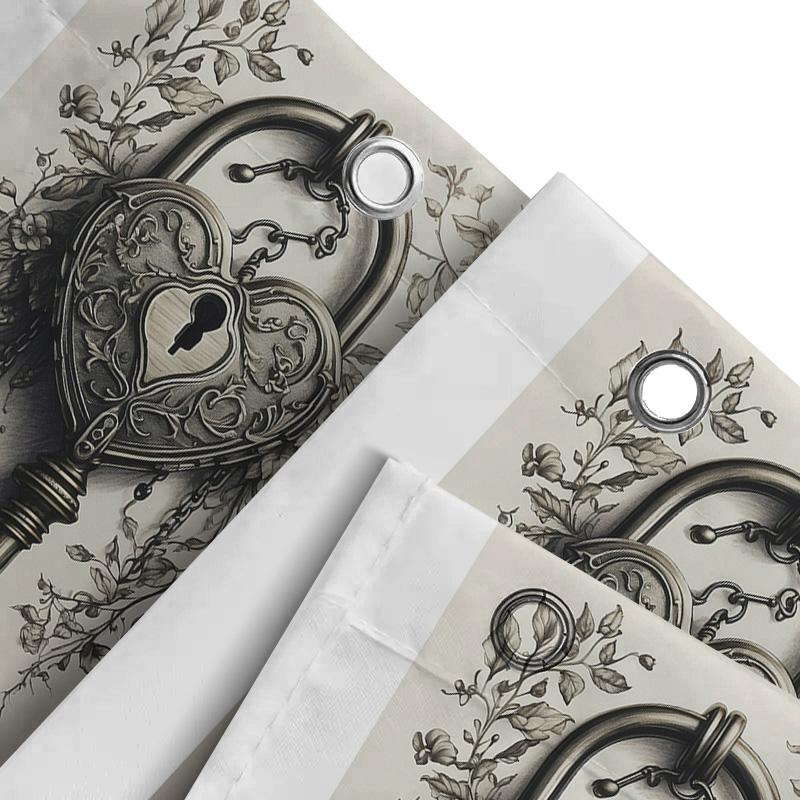 Vintage Heart Lock Shower Curtain | Elegant And Romantic Bathroom Decor