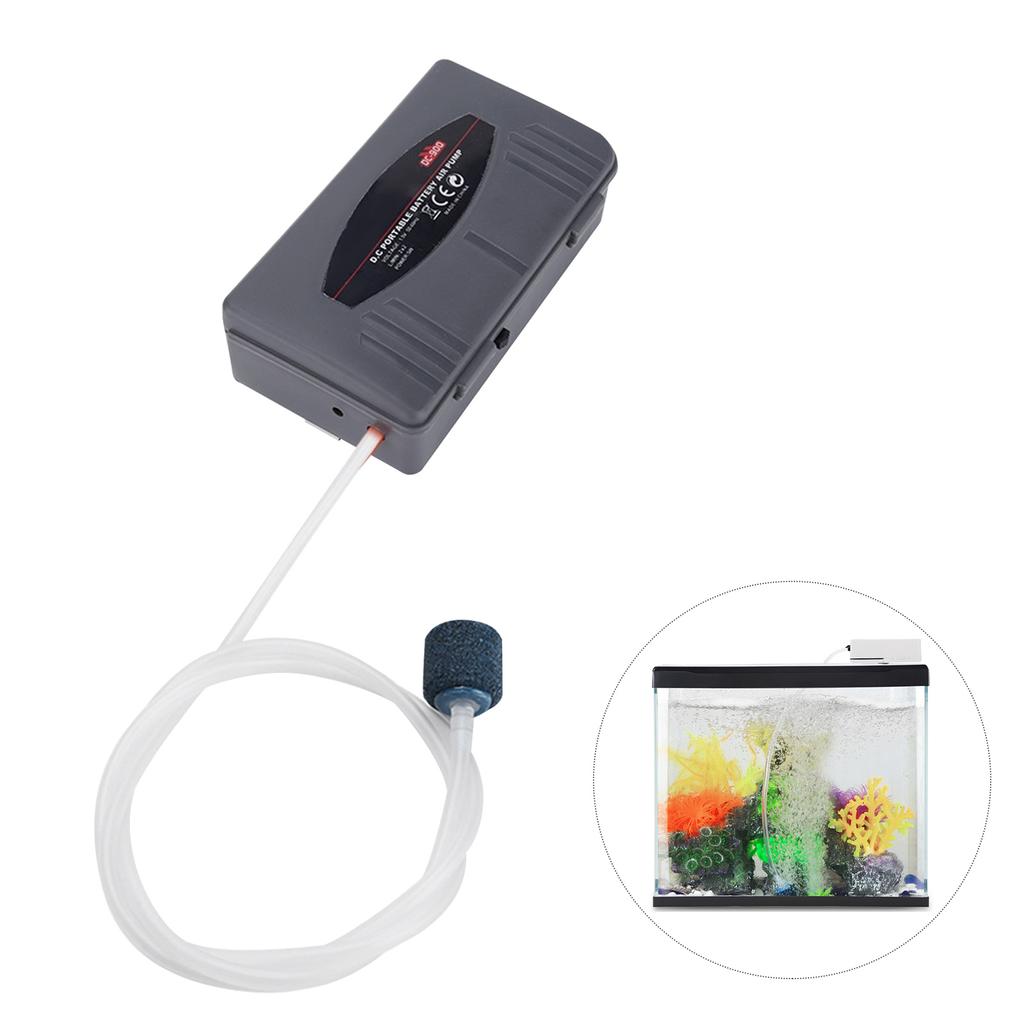 Aquarium Air Pump Kits Oxygen Air Pump with Tube Air Stone for Fish Tank Battery Operated