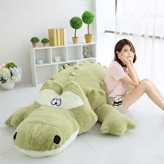 Extra Large Crocodile Stuffed Animallarge Cute Crocodile Body Pillowgiftfluffy Stuffed Animal (green, 160cm)
