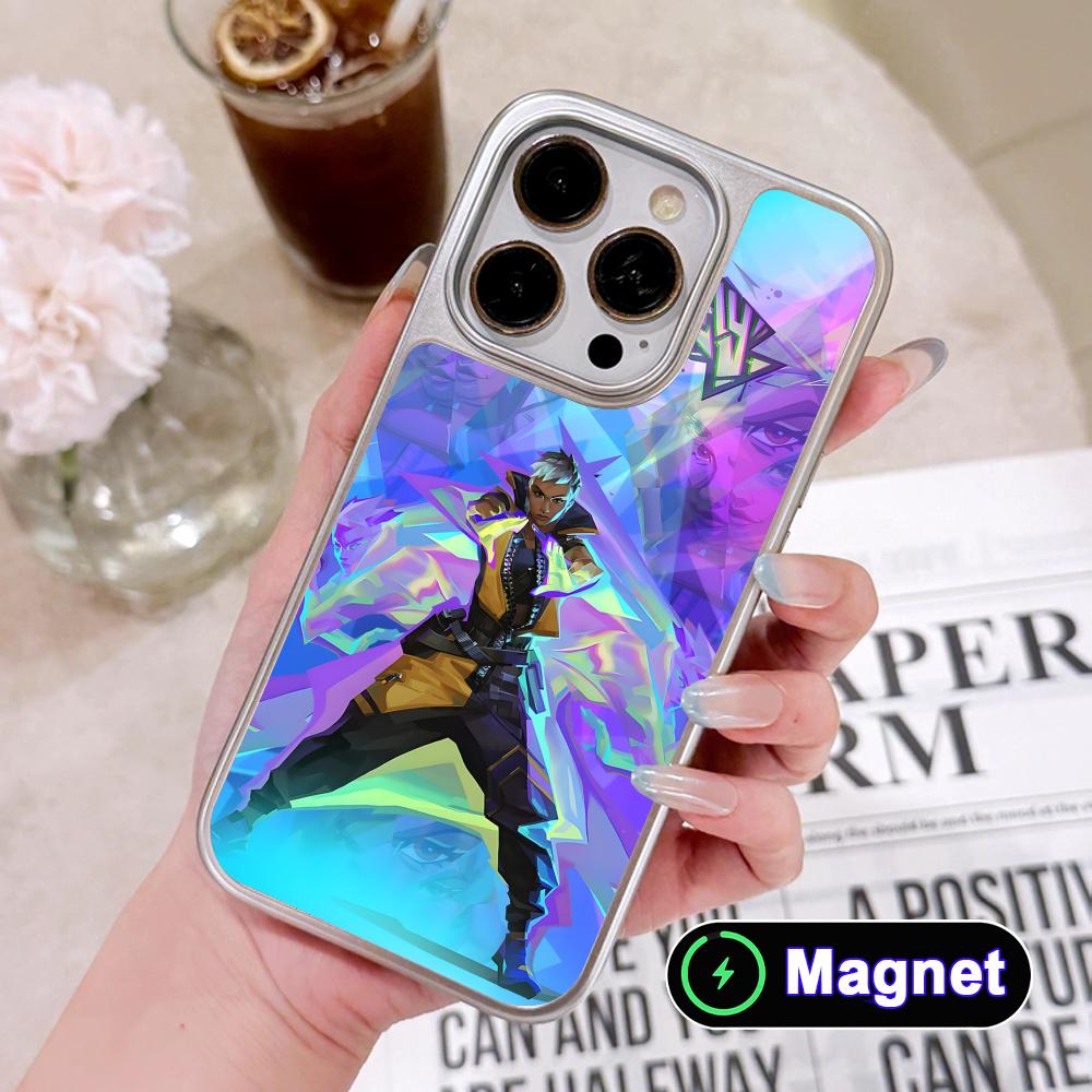Valo Waylay Phone Case for iPhone 17 16 15 14 13 12 11 Air Pro Max Plus Electroplated Silver Magsafe Cover