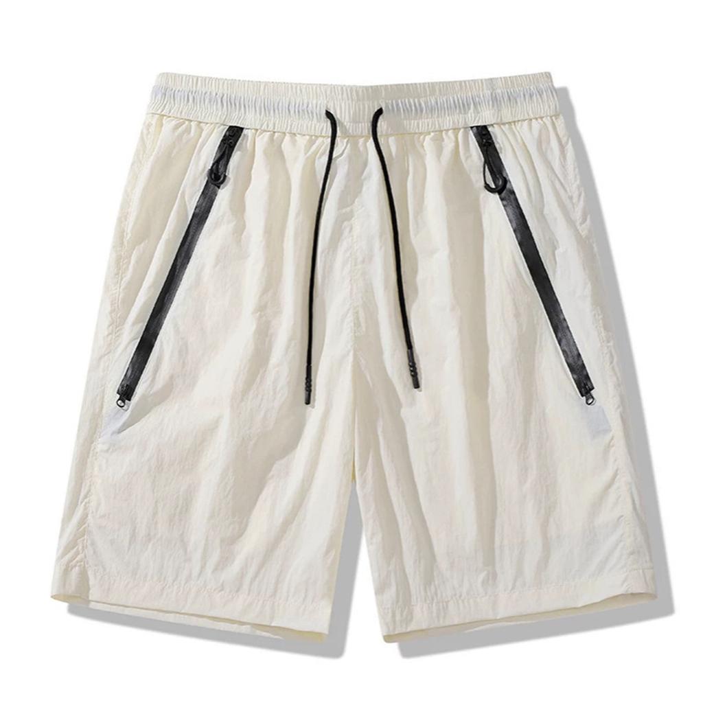 Women Loose Fit Casual Five-Point Shorts Quick-Dry Breathable Lightweight Cargo Pants with Adjustable Waistband and Zipper Pockets