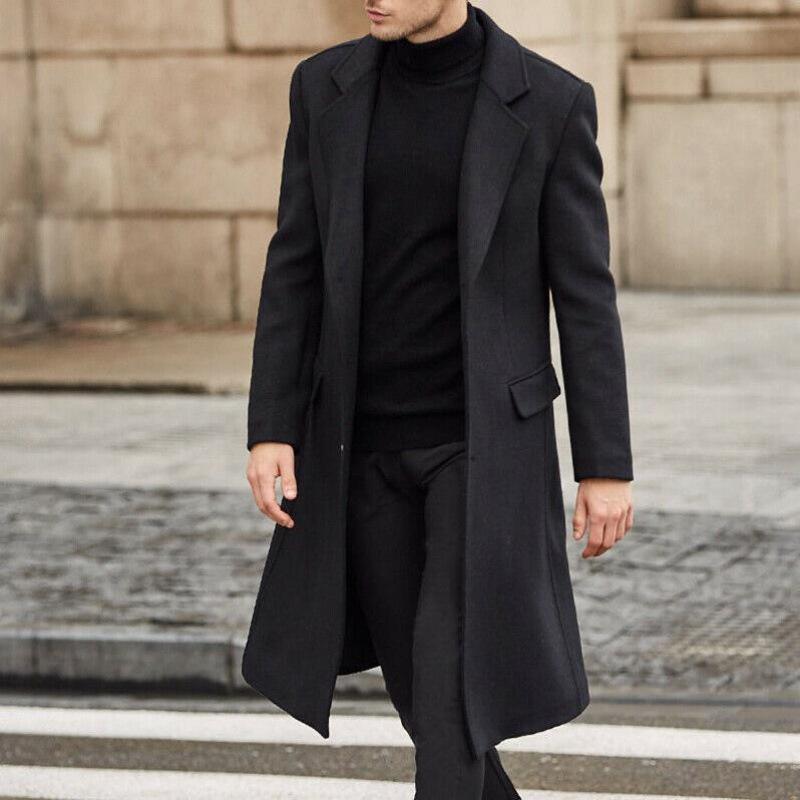 Zima Męski Długi Płaszcz Casual Moda Kurtki Męskie Parki Luksusowe Odzieży Wierzchniej Płaszcz Biznes Wiatrówka Streetwear Męskie Ubrania