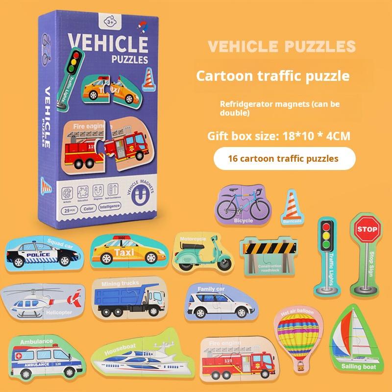 Non-Toxic Kids Paper Magnetic Paste Lowercase Letters Animal Puzzle Puzzle Fun Training Color Abnormity Sticker Game For Gifts