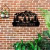 1pc Personalized Vintage Metal Wall Art, Custom Hills & Woods Sign, Rustic Doorplate for Kitchen, Office, Balcony, Gift.