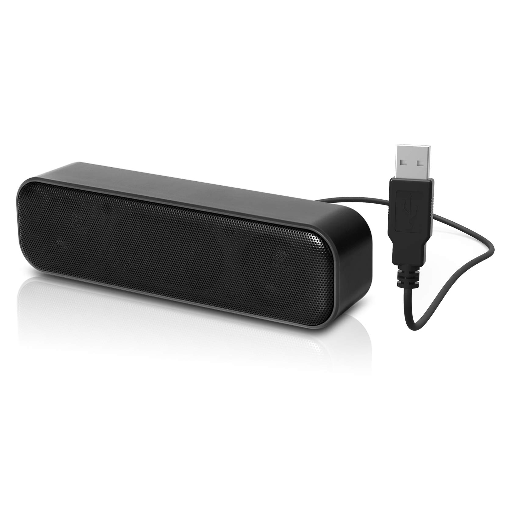 

[Upgraded] USB Computer Speakers, Stereo Sound & Enhanced Bass, Portable Mini Soundbar for Windows PC, Desktop Computer, and Laptop
