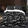 Cartoon Dinosaur Duvet Cover King Queen Size Jurassic World Theme Bedding Set For Kids Boys Ancient Animal Polyester Quilt Cover