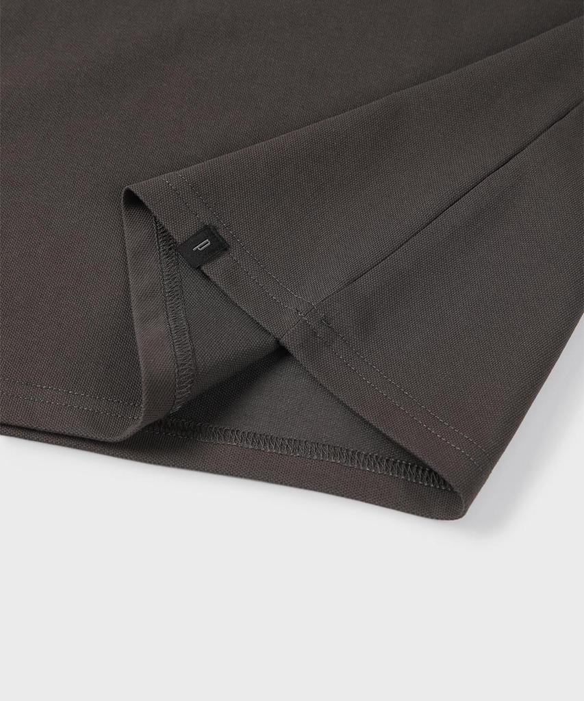 PANICALE Basic Logo Pique Polo Shirt [Charcoal]