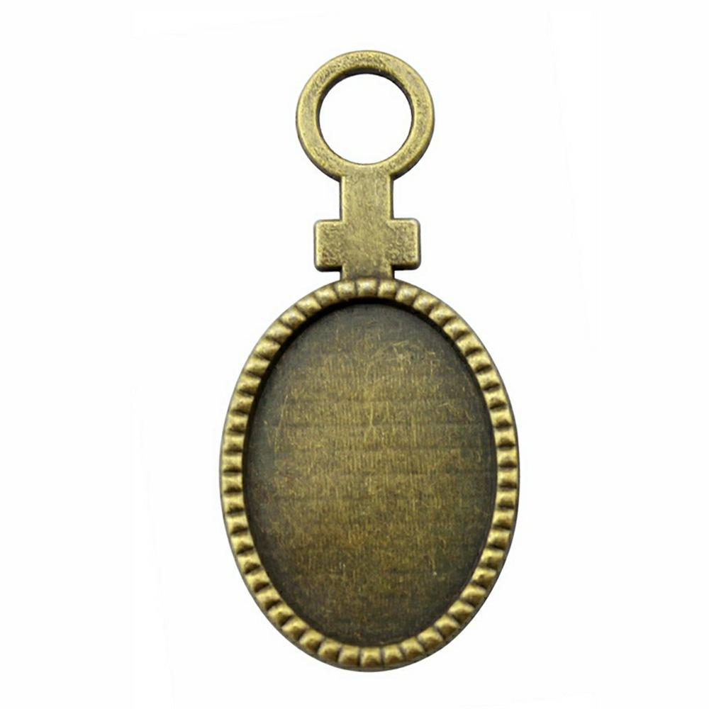 10pcs 18x25mm Inner Size Vintage Antique Bronze Color Cameo Cabochon Base Setting Charms Pendant Necklace Findings