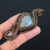 Natürlicher Karibischer Larimar, Rosenquarz Stein Kupferdraht Wickel Anhänger 3.54 v1q58