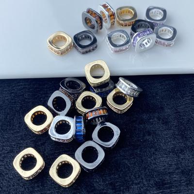 Silver Zircon Square Spacer Beads for DIY Jewelry - Handmade Crystal Wenwan Accessories