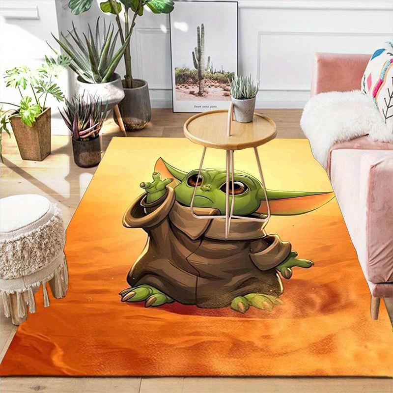 1 alfombra de área con diseño de Yoda de Star Wars de Disney, alfombra antideslizante, lavable a mano, alfombrilla de suelo, adecuada para sala de estar, dormitorio, decoración del hogar