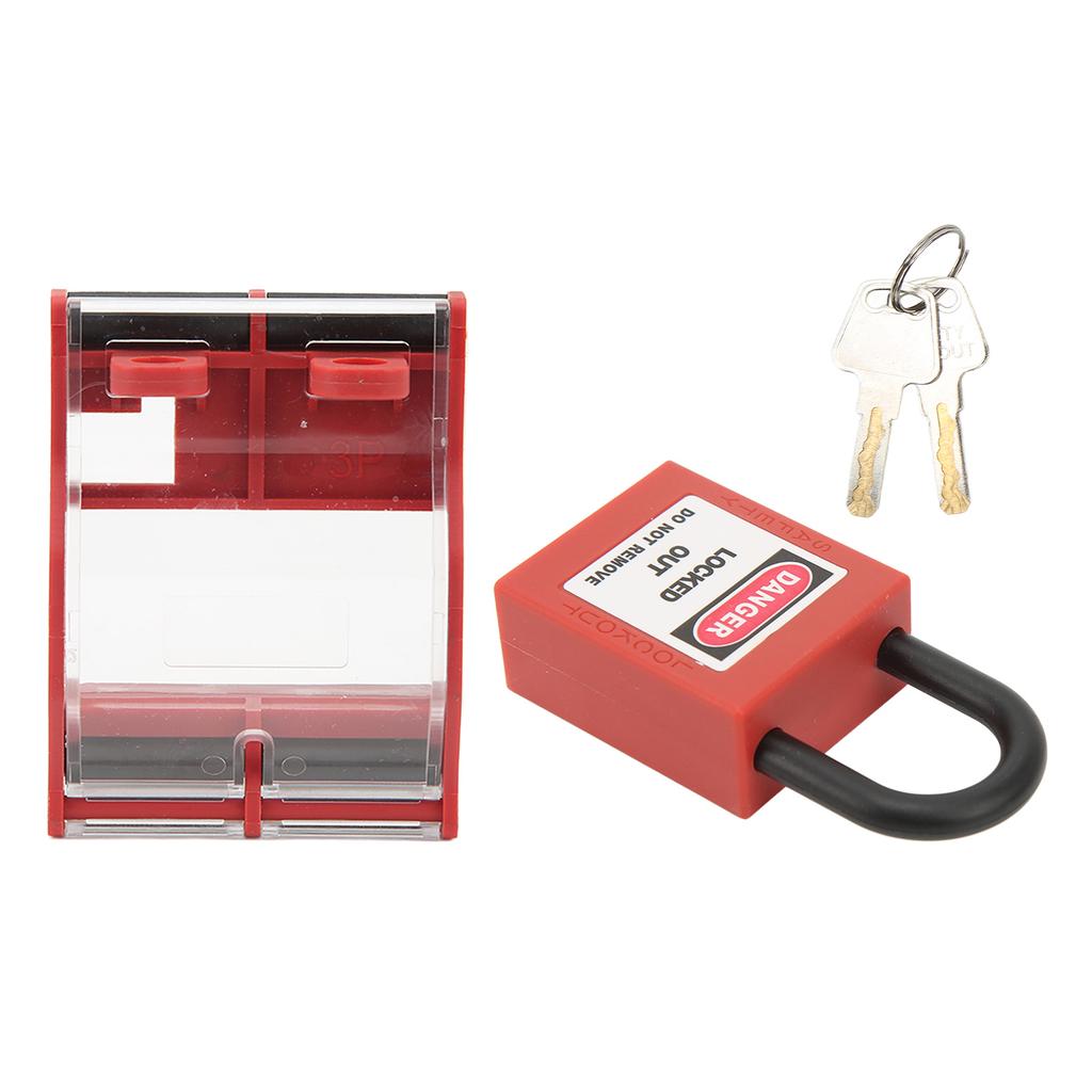 3P Circuit Breaker Protective Box and Padlock Set Transparent Distribution Protection Box Lockout