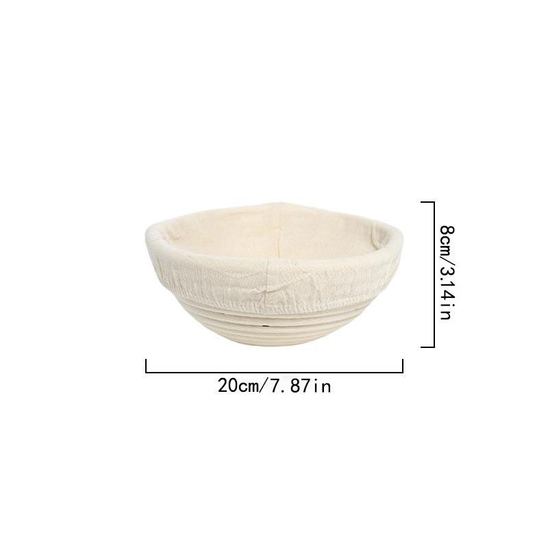 European Style Bread Fermentation Basket Baking Utensils,Bread Fermentation Basket,Rattan Weaving Storage Basket Cloth Cover