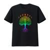 Bohemian Psychedelic Tree of Life Moon Phase Rainbow Gradient Print Casual T Shirt Vintage Washed Unisex Stretched Stylish