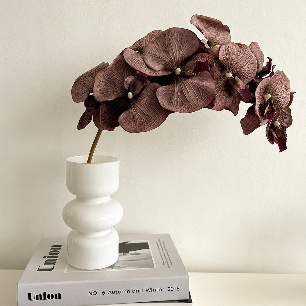 Light Luxury Phalaenopsis Artificial Floral Arrangement for Dining Table Decoration