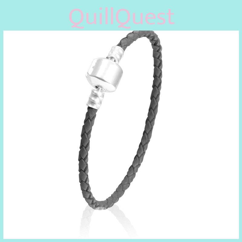 Unisex Braided Leather Wristband With Sleek Titanium Steel Magnetic Clasp Bracelet